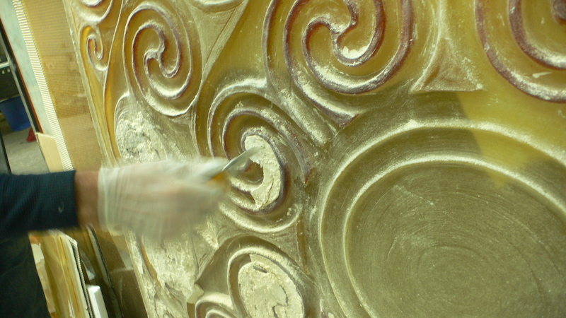 Panel after firing and removal from the kiln — form cleared away
