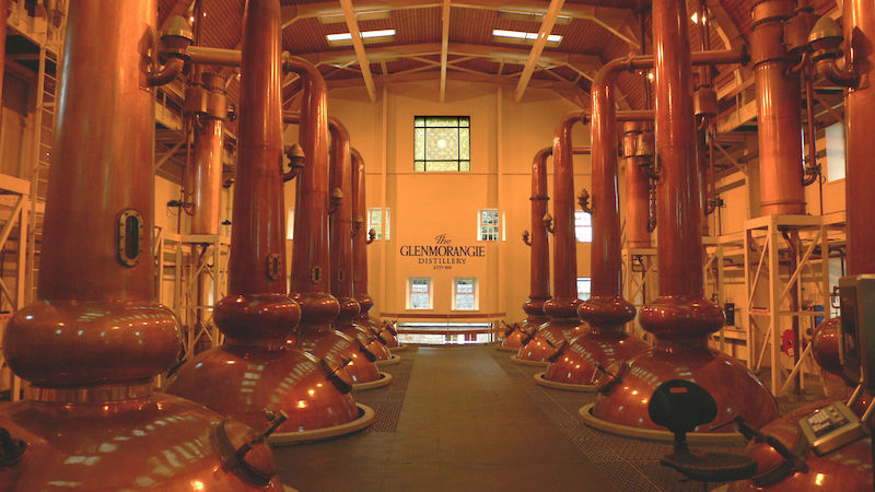 Glenmorangie Still House Window installed — full view in the still house