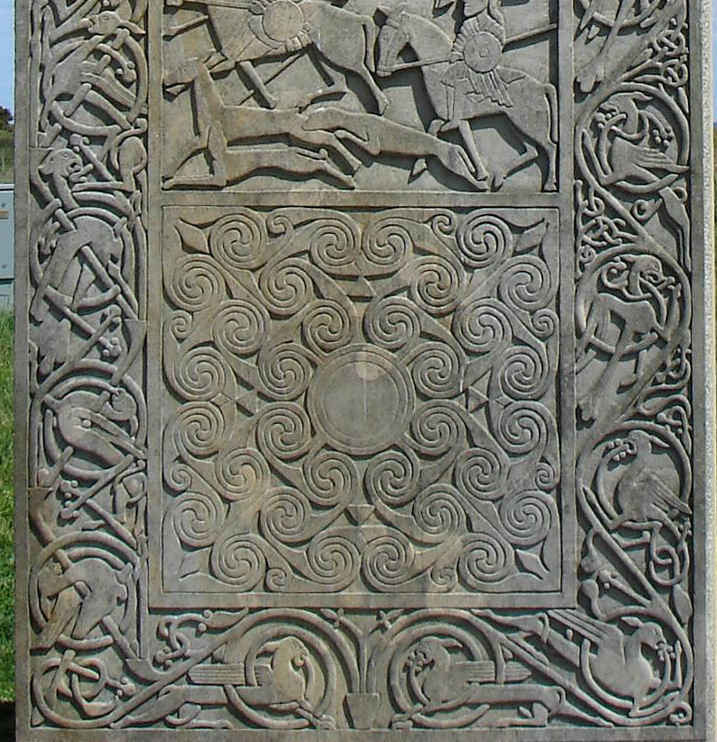 Barry Grove's interpretation of the Hilton of Cadboll stone at Glenmorangie Distillery