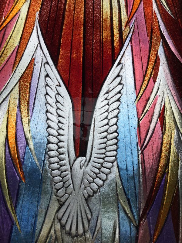 Lamb and scroll detail