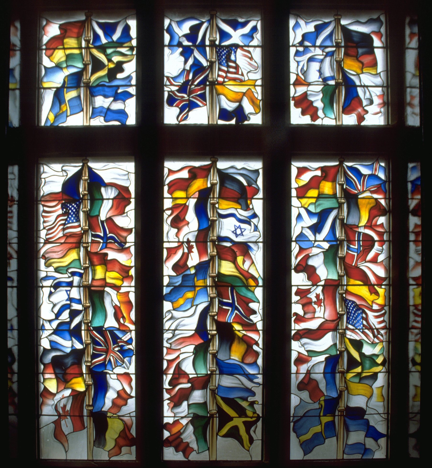 Lockerbie Memorial Window, flags of 21 nations