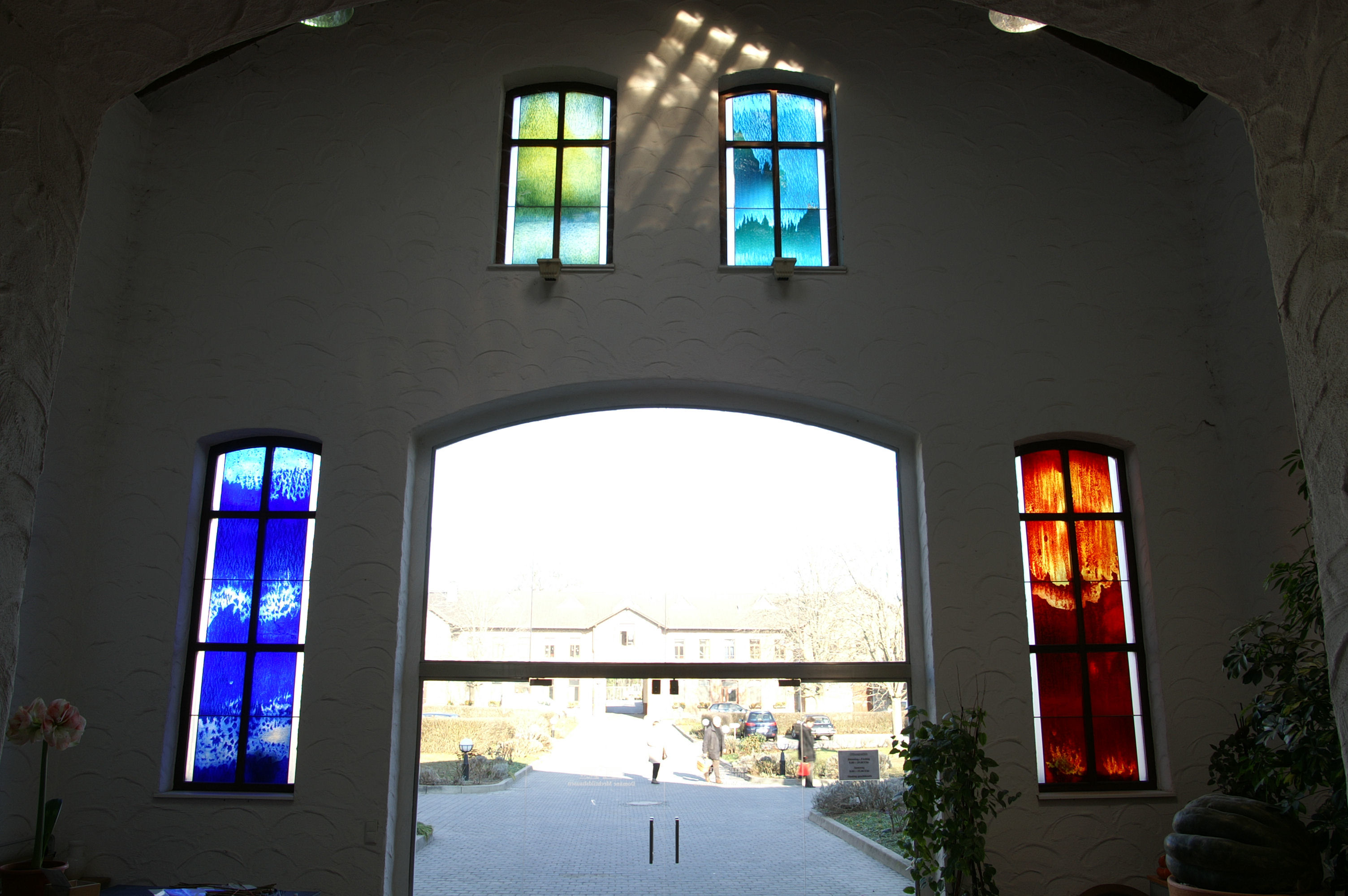 All four Elements windows in the market hall, Domaine Mechtildshausen, Wiesbaden