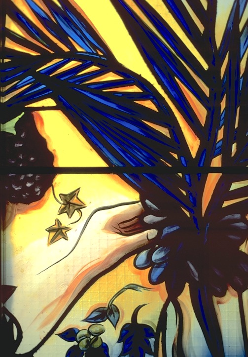 Shavuot window — Queens Park Synagogue Glasgow