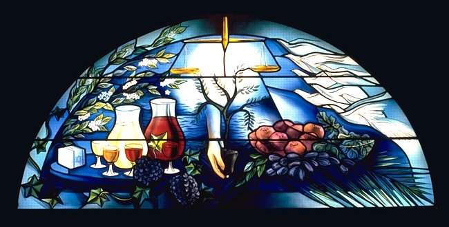 Hanukkah window — detail